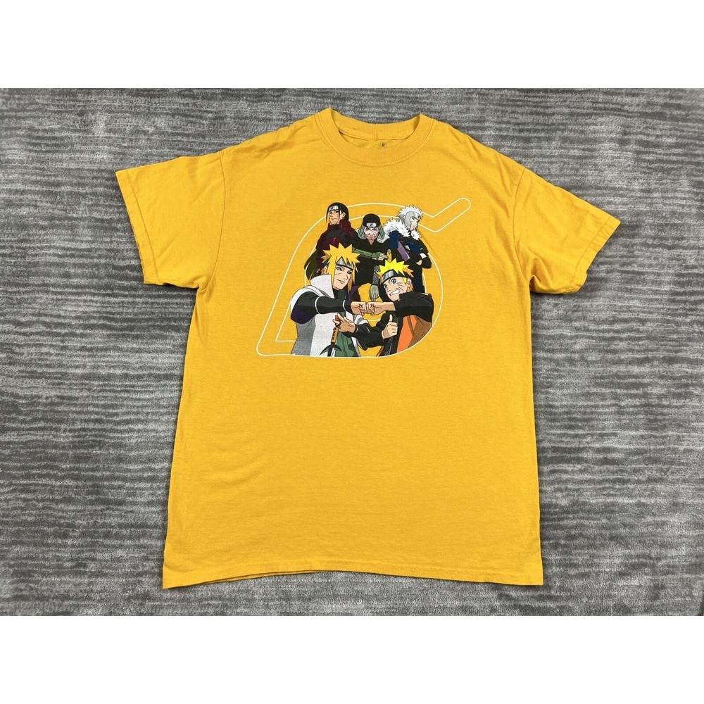 Ripple Junction Naruto Shippuden T-Shirt Mens Medium Yellow Hokage Graphic Tee
